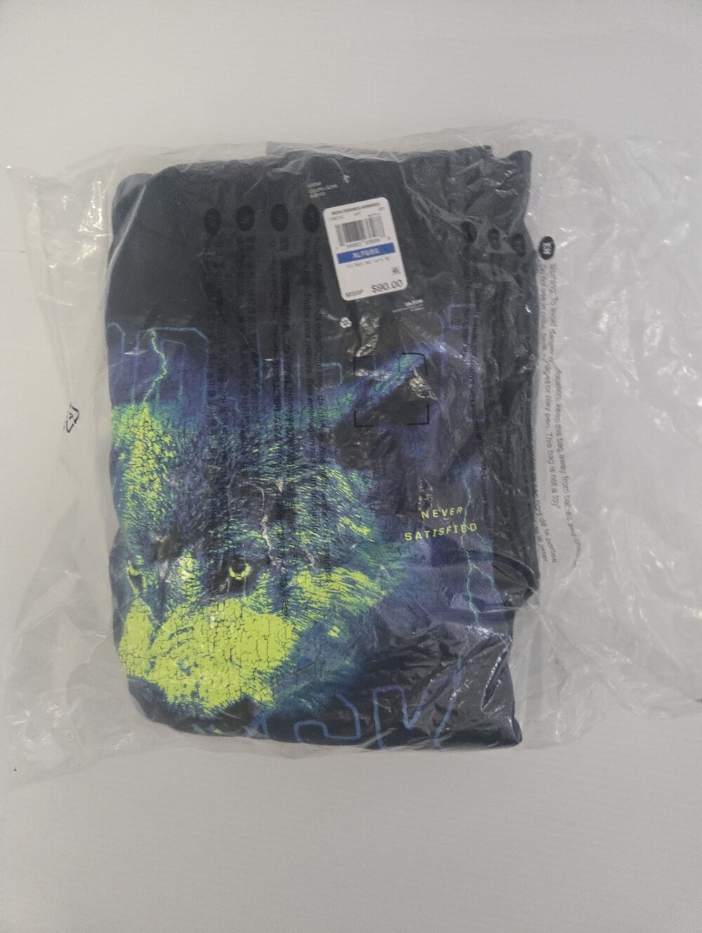 Men's Xl Under Armour Project Rock Durable Work Hoodie with Neon Wolf Graphic - Picture 6 of 8